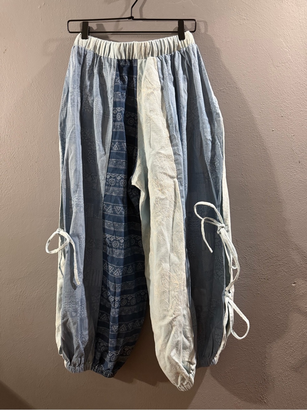 POL Pale Blue Joggers with Navy Patterned Panel - Picture 3 of 10